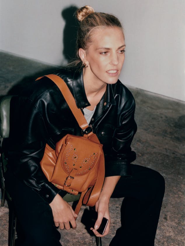 clothing apparel person human jacket coat accessories accessory handbag bag