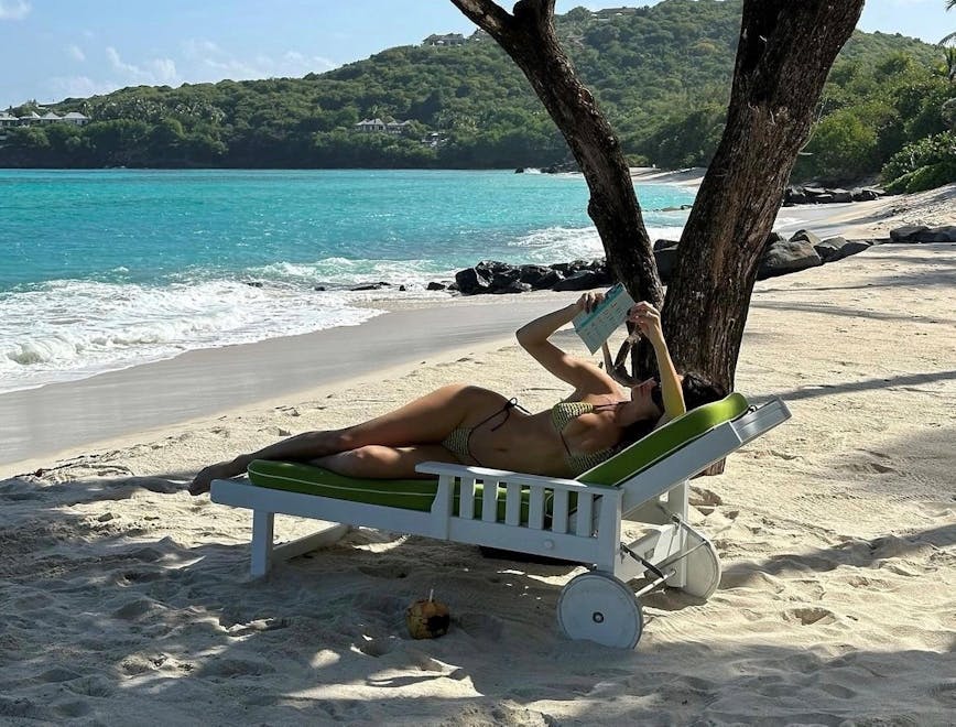person fun vacation sunbathing